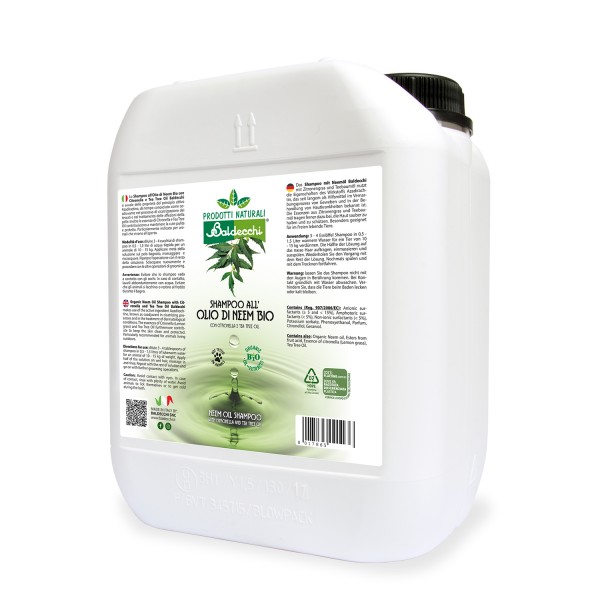 SHAMPOO ALL'OLIO DI NEEM - CITRONELLA - TEA TREE OIL ml 5000